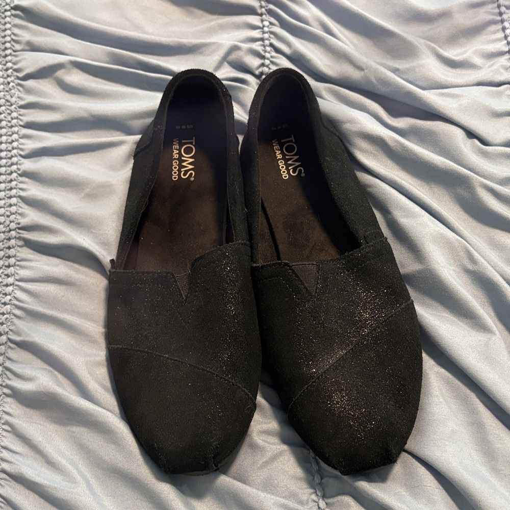Toms Black Sparkle Loafers